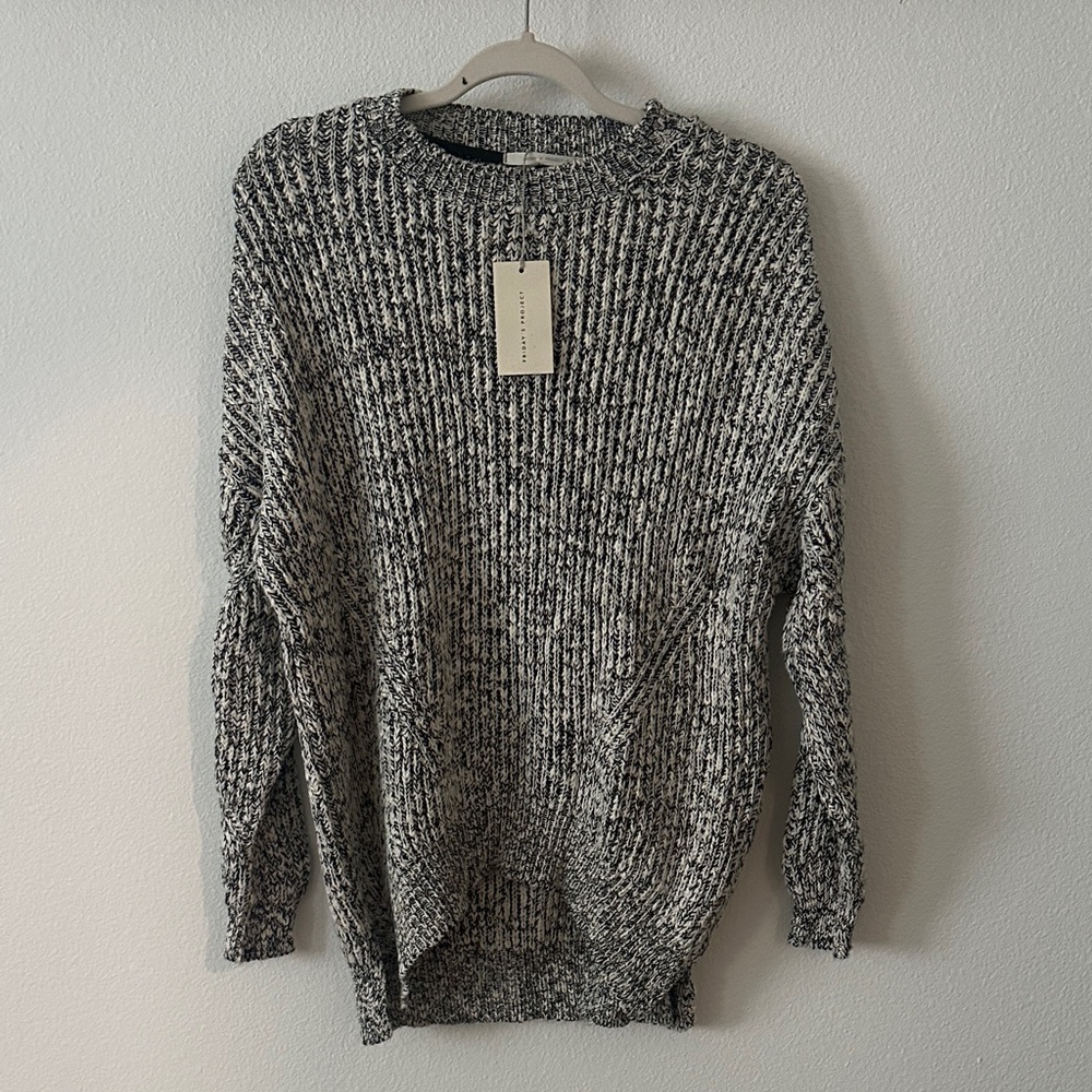 Elegant Black and White Knit Sweater